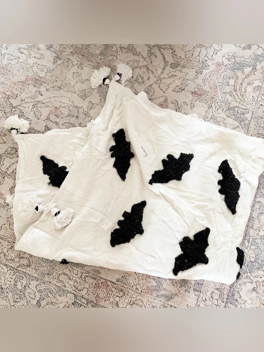 Rachel Zoe bat plush Halloween decor throw blanket